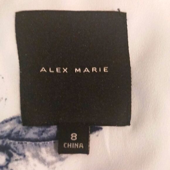 Alex Marie navy/ blue botanical print sleeveless cropped jumpsuit size 8 - Picture 13 of 14